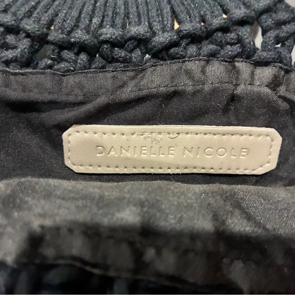 Danielle Nicole Black Fringe Macramé Shoulder Bag - Picture 3 of 4